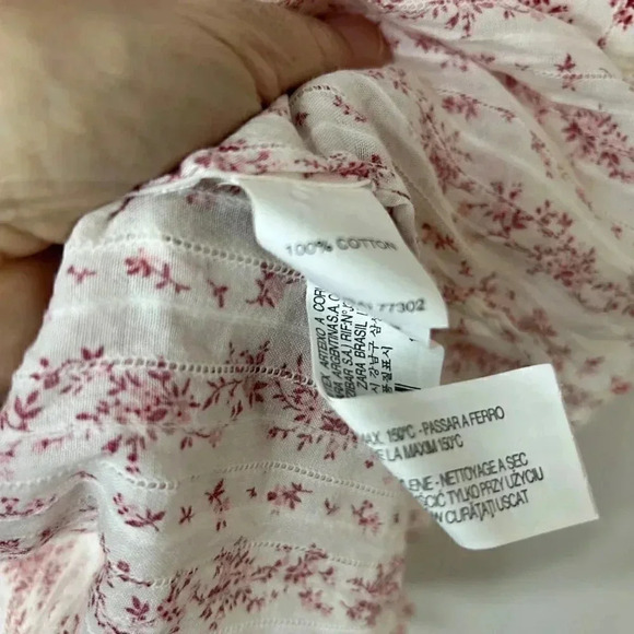 Zara Women Flowy, Boho, Floral Peasant Top Size Medium - Picture 9 of 10